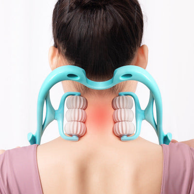 Multifunctional Manual Six-wheel Neck Massager Massage Relieve Roller Massage Tool Geometric Goods