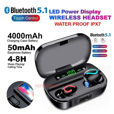 Bluetooth 5.1 Headset TWS Wireless Earphones Mini Earbuds Stereo Headphones IPX7 NextGen Gadgets & Deals