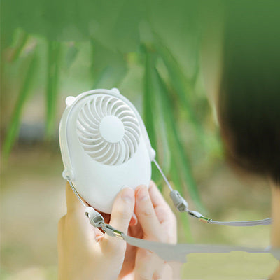Neck Fan Portable Mini Usb 5V Cooler Rechargeable Outdoor Office Travel Handheld Silent Small Cooling Fans Portable Fan Hanging Geometric Goods