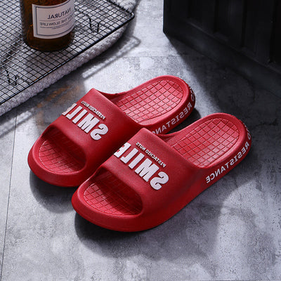 ASIFN Men Summer Beach Slippers Home Indoor Sweetlove Non-slip Simple Bathing Fashion Smile Printing Ladies Shoes Male Slides NextGen Gadgets & Deals
