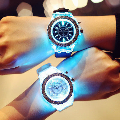 LED Luminous Watches Geneva Women Quartz Watch Women Ladies Silicone Bracelet Watches NextGen Gadgets & Deals