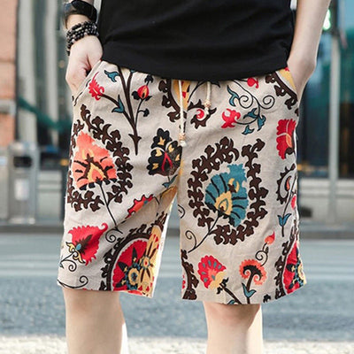 Linen printed five-minute shorts Geometric Goods