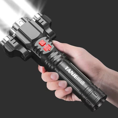 Outdoor Home Portable Riding USB Rechargeable Flashlight Geometric Goods