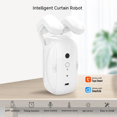 Wifi Curtain Robot Smart Home Roman Rod Electric Curtain Companion Geometric Goods