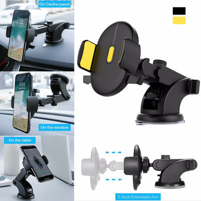 Car Phone Holder Long Rod Telescopic Car Dashboard Suction Cup Type Geometric Goods