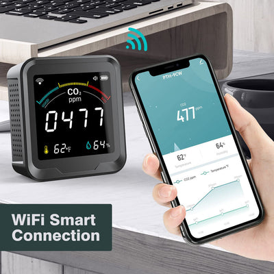 LED Color Screen Graffiti WIFI Smart Home Temperature And Humidity Sensor Geometric Goods
