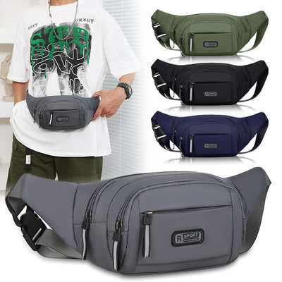Men's Multifunctional Waist Bag Wear-resistant Waterproof Crossbody Bags Geometric Goods