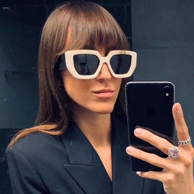 Side Sunglasses Personality Polygon Contrast Sunglasses Retro Sunglasses Geometric Goods